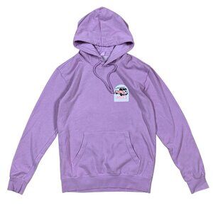 Jacks Surfboards Pink Van Hoodie Lavender California Beach Graphic Pullover M